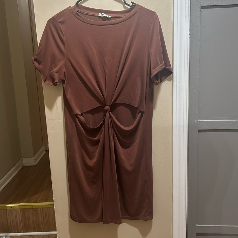 BLUE SPERO short dress with cut outs